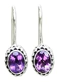 Amethyst Dangle Earrings, 'Purple Spell' 1 L