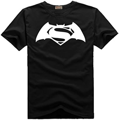 NICELTP Men's Hero Movie Logo T-Shirt-- Batman v Superman (XXL, black white)
