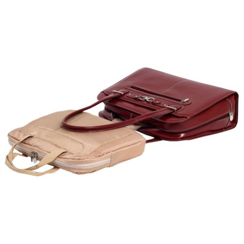 McKleinUSA OAK GROVE 96630 Orange Leather Fly-Through Checkpoint-Friendly Ladies' Briefcase