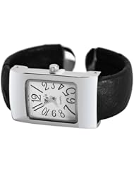 Mys Analog Black Bangle Band, White Square Dial AND Bezel, Lady Watch