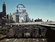Trainyard and Beer Sign, 1943 Photograph - Beautiful 16"x20" Photographic Print from the Library of Congress Collection