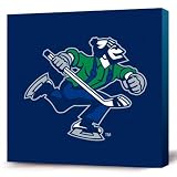 NHL Vancouver Canucks Johnny Canuck Dark Logo Canvas Print (12 x 12)