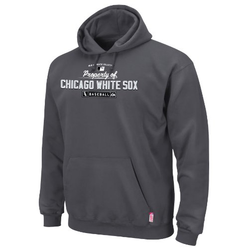 MLB Men's Chicago White Sox Property Of Long Sleeve Hooded Fleece Pullover (Pro Granite, Medium)