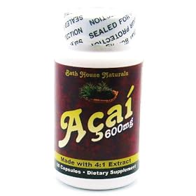 Acai Berry Fruit Capsules 4:1 Extract 600mg -60 ct Bottle 30 day supply