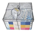 Noa Lily Medium Layette Gift Basket, Blue Dot, 6 Months