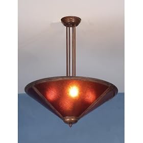 24W Amber Mica Semi Flush Lighting Ceiling by Meyda