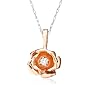 14k Rose Gold Diamond Rose Pendant (.03 cttw, J Color, I2 Clarity), 18"