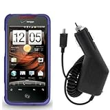 Purple Rubberized Snap-On Hard Skin Case Cover + Car Vehicle Charger Access ....
