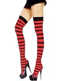 Overknees schwarz rot gestreift