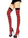 Sports : Overknees schwarz rot gestreift
