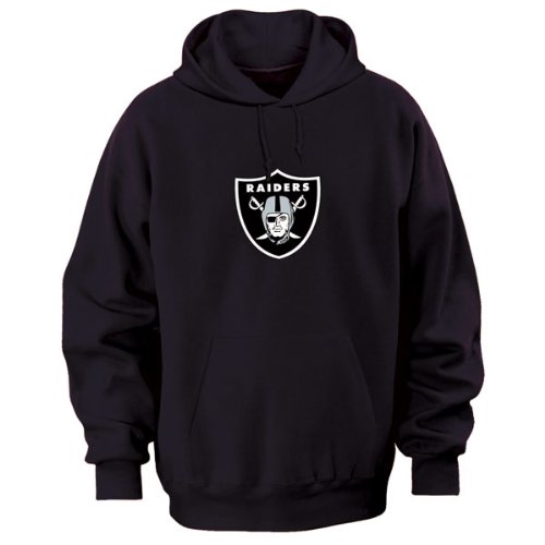 Oakland Raiders Black Tek Patch Hooded Sweatshirt
