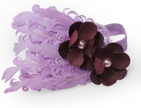 Lovely Ovely Unusal Cotton Baby Girls Infant Bow Peacock Headband Hairband Feather Flower Hair Band,Light Purple