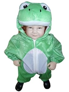 J01 Talla 92-98 Disfraz de rana para bebés y niños pequeños, cómodo para llevar encima de la ropa