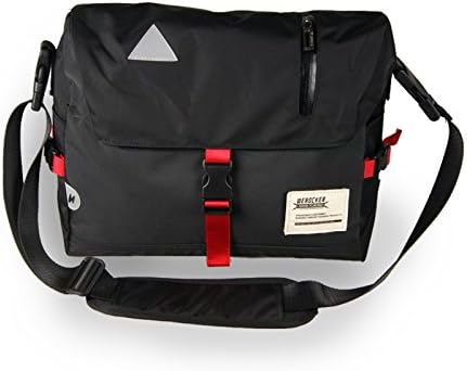 Classic Canvas Laptop Messenger Bag Crossbody School Bag Cycling Bag Fixed Gear Pack (Black)
