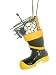 Black & Yellow Fireman Boot With Dalmatian Christmas Ornament #W6332