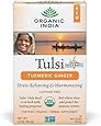 ORGANIC INDIA Tulsi Turmeric Ginger Tea - Delicious Holy Basil and Turmeric Ginger Blend Rich in Antioxidants - 100% Certified Organic, Non-GMO, and Fair Trade, 18 Tea Bags (1 Pack)