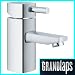 Chrome Bathroom Basin Sink Square Mixer Taps & Push Waste & Fittings (ICE 1) by Grand Taps