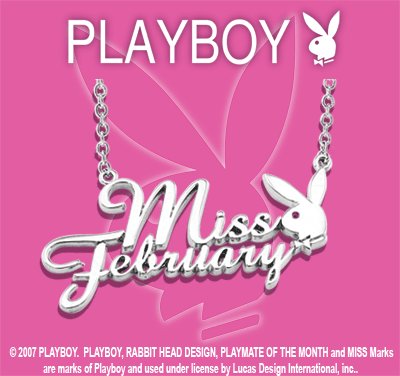 PLAYBOY MISS FEBRUARY PLAYMATE OF THE MONTH NECKLACE