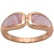 14K Rose Gold, Pink Mother of Pearl and Diamond Ring