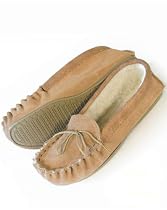 LADIES SUEDE MOCCASINS WITH PVC SOLE