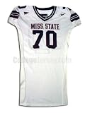 White No. 70 Game Used Mississippi State Nike Football Jersey