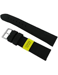 20mm Morellato Padded Stitched Genuine Cordura Canvas Black Watch Band Strap