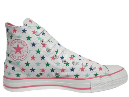 Converse Chuck Taylor All Star Hi Top Stars White Pink by