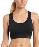 Champion Women's Seamless Fitness Sports Bra, Black, Large