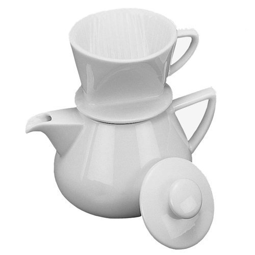"Coffee Maker - Drip with Pot, White Porcelain 19oz." "Coffee Maker - Drip with Pot, White Porcelain 19oz."