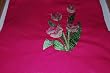 Embroidered Pink T with Pink and White Flowers Adult-