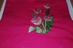 Embroidered Pink T with Pink and White Flowers Adult-
