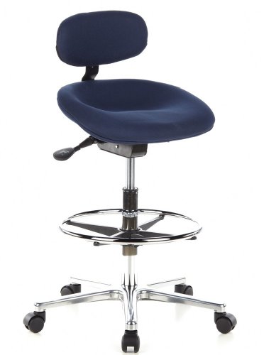 HJH Office/Buerostuhl24 608310 Arbeitsstuhl / Arbeitshocker / Rollhocker Work MF, blau Preisvergleich