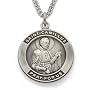 Sterling Silver 7/8" Round St. Camilus, Patron of Nurses Medal on 24" Chain