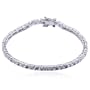 Rhodium Plated Sterling Silver 3mm Cubic Zirconia Tennis Bracelet, 7"