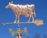 COPPER COW WEATHERVANE W/DIRECTIONALS