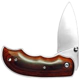 Sale Season New Camp Hunting Pocket Knife Folding Pocket Knife Drop Point Steel Blade Sharp Edge Groove Wood Handle Linerlock + Lanyard Hole