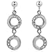 Sterling Silver 0.12 Carat Diamond Dangle Circle Earrings