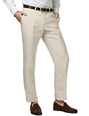 Savile Row Inspired Pure Linen Flat Front Trousers