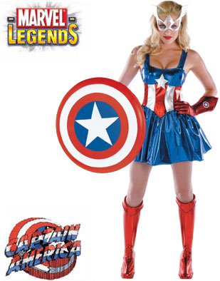  Captain America Sassy Deluxe Adult Costume