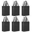 Reusable Gift Bags, Small, Black 6 Pack