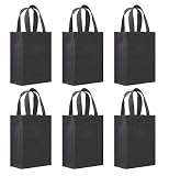 Reusable Gift Bags, Small, Black 6 Pack