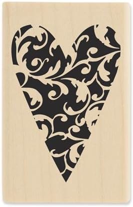 Stampabilities Wood Mount Rubber Stamp "Ornate Heart - ER1112"