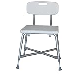 Drive Medical Heavy Duty Bariatric Bath Bench with Back, White