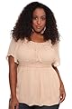 Torrid Plus Size Tan Gauze Crochet Trim Top