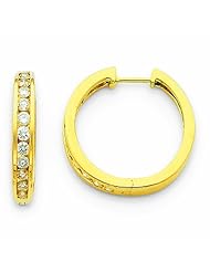 1 Carat 14K Gold Diamond Hinged Hoop Earrings
