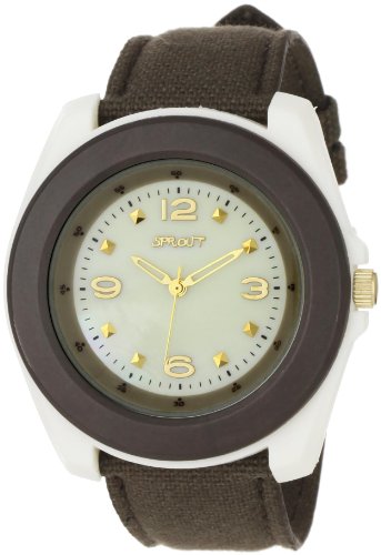 Sprout Unisex ST2021MPBN Eco-Friendly Large Black Organic Cotton Strap Watch