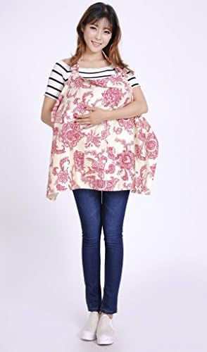 Habbies BreastFeeding Nursing Cover with Matching Carry Bags (Sharp White/Red)