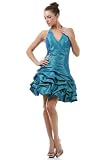 Halter Pick-up Formal Bridesmaid Prom Short Dress #2688