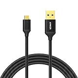 Anker 高耐久ナイロン Micro USB ケーブル 1.8m 金メッキコネクタ Android, Samsung, HTC, Nokia, Sony, その他のスマートフォン、タブレット用 (ブラック)