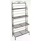IMAGE OF Grace 48 inch Graduated Style Bakers Rack, All wire shelves, No Tips, Satin Black